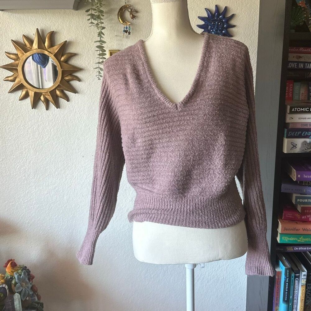 Pink Rose Size Small Purple Knit Pullover Sweater